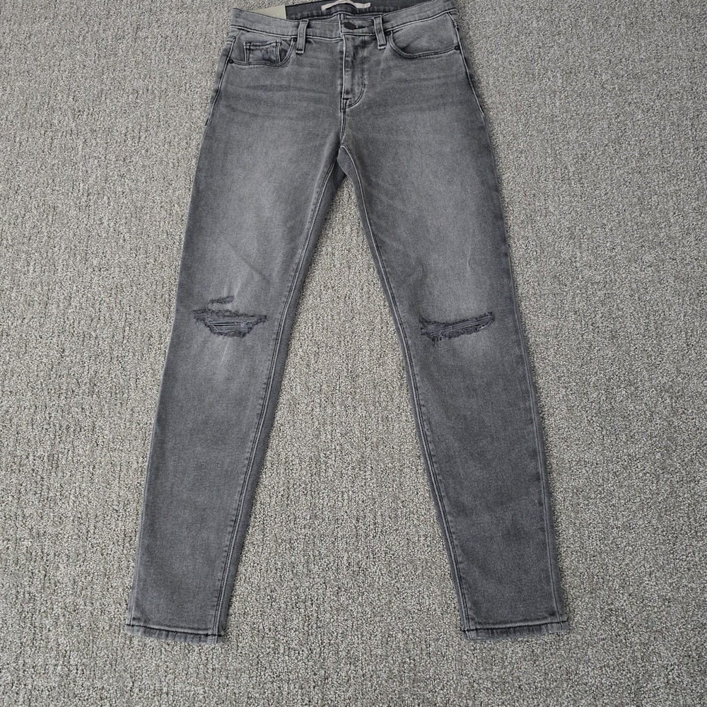 Hudson Nico Skinny Jeans Womens 27 Gray Distressed Stretch Designer Denim